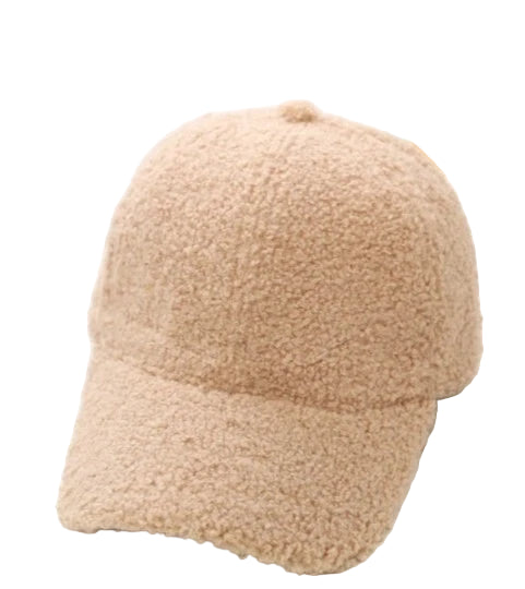 Winter Plush Adjustable Lamb Wool Baseball Cap for Women